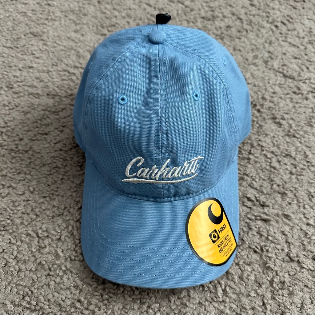 Carhartt Womens Canvas Script Graphic Cap Hat Blue Embroidered